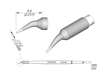 Conical Bent Cartridge Ø 0.2