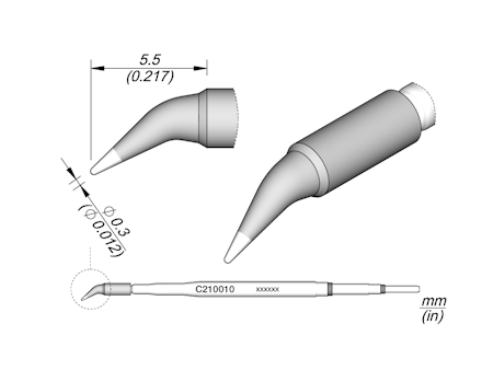 Conical Bent Cartridge Ø 0.3