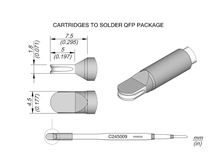 QFP Drag Cartridge 4.5x1.8mm