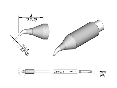 Bent Conical Cartridge Ø0.4mm S1
