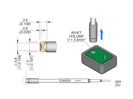 Heat Stake Cartridge 3.8mm