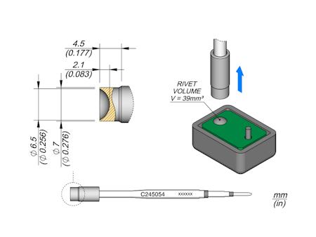 Heat Stake Cartridge 6.5mm
