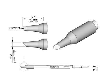 Bevel Soldering Tip 2mm