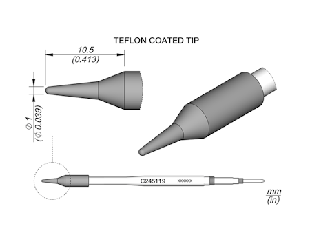 Teflon Thermal Hole Punch for Plastic Cartridge Ø 1