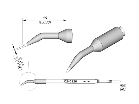 Conical Bent Cartridge Ø 0.4