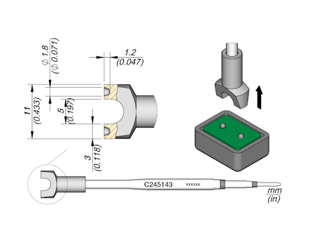 Double Heat Staking Cartridge Ø 1.8