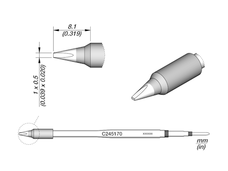 Chisel Cartridge 1 x 0.5