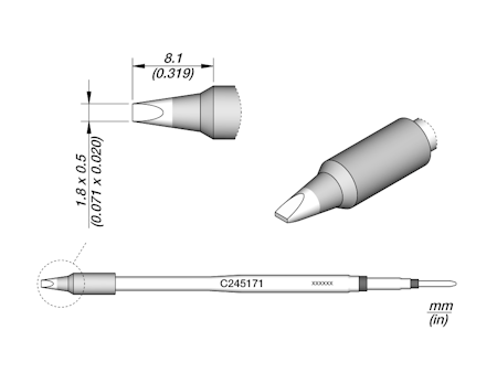 Cartridge Chisel 1.8 x 0.5