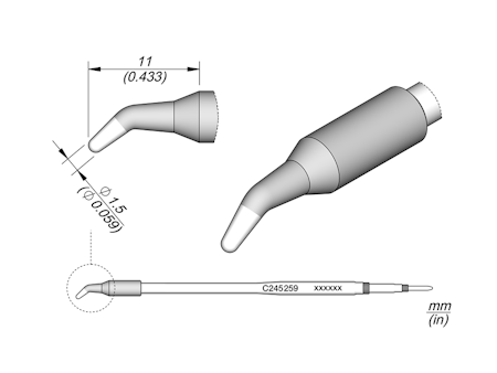 Conical Bent Cartridge Ø 1.5