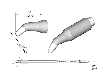 Conical Bent Cartridge Ø 2 HT