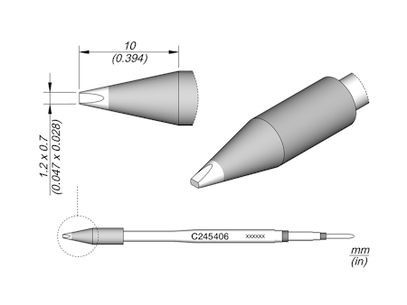 Chisel Cartridge 1.2 x 0.7 HT