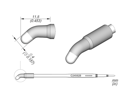 Conical Bent Cartridge Ø 4 HT