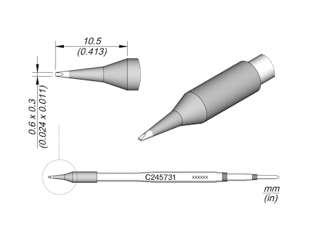 Chisel Cartridge 0.6 x 0.3
