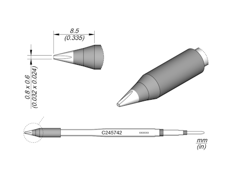Chisel Cartridge 0.8 x 0.6 HT