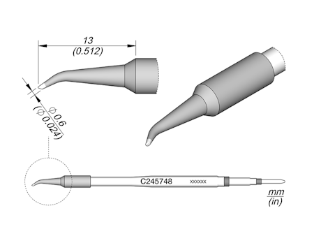 Bent Bevel Tip 0.6mm