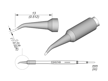 Bevel Bent Cartridge Ø 0.6