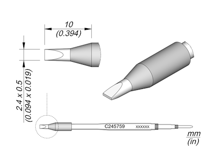 Chisel Cartridge 2.4 x 0.5 HT