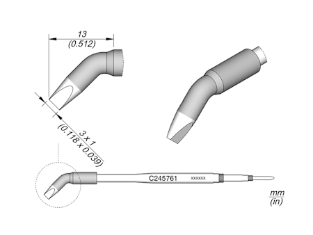 Chisel Bent Cartridge 3 x 1