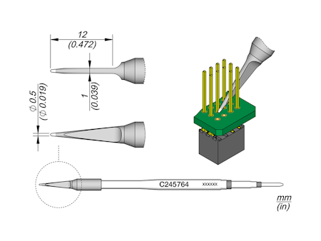 Narrow Conical Cartridge Ø 0.5