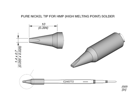 Nickel Chisel Cartridge 1.4 x 0.7
