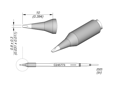 Chisel Cartridge 0.8 x 0.3