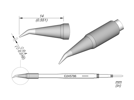 Conical Bent Cartridge Ø 0.4