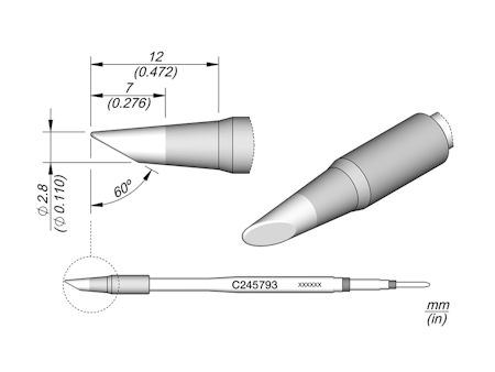 Bevel Cartridge Ø 2.8