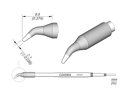 Conical Bent Cartridge Ø 1
