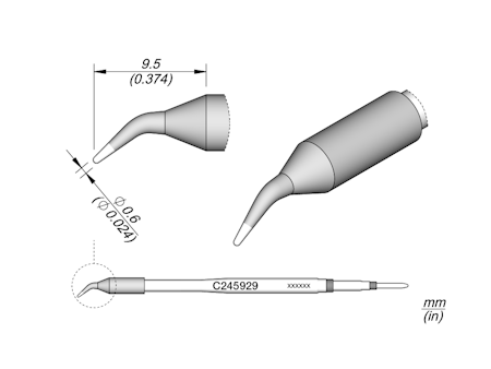 Conical Bent Cartridge Ø 0.6
