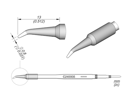 Conical Bent Cartridge Ø 0.8