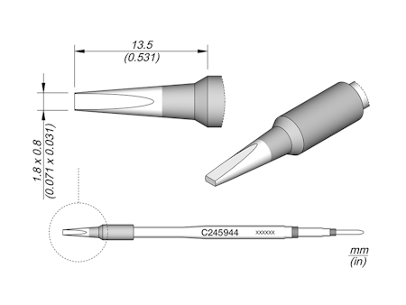 Chisel Cartridge 1.8 x 0.8