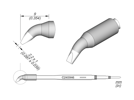 Chisel Bent Cartridge 2.2 x 1