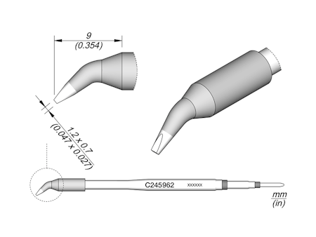Chisel Bent Cartridge 1.2 x 0.7