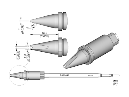 Grooved Chisel Cartridge 2.5 x 1