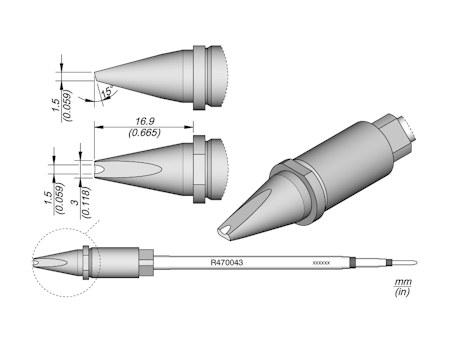 Grooved Chisel Cartridge 3 x 1.5