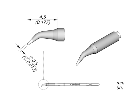 Conical Bent Cartridge Ø 0.3
