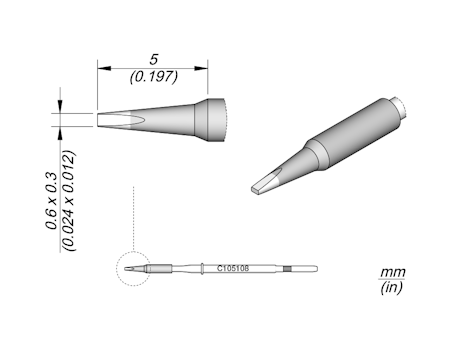 Chisel Cartridge 0.6 x 0.3