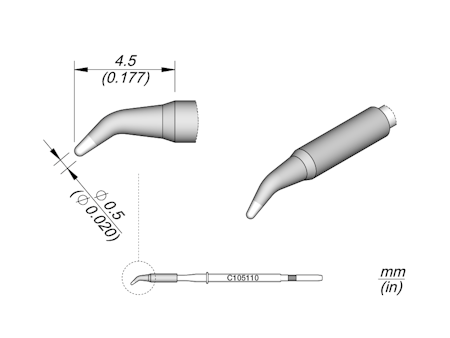 Conical Bent Cartridge Ø 0.5