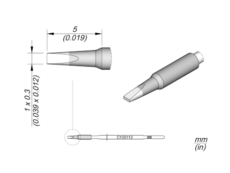 Chisel Cartridge 1 x 0.3