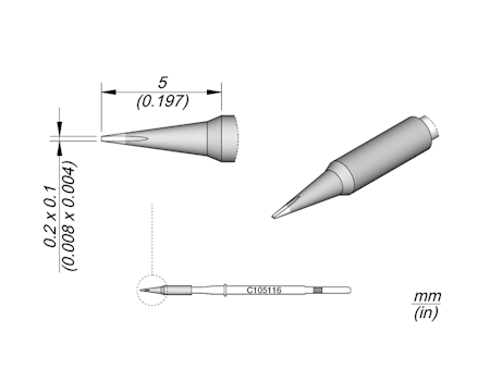 Chisel Cartridge 0.2 x 0.1