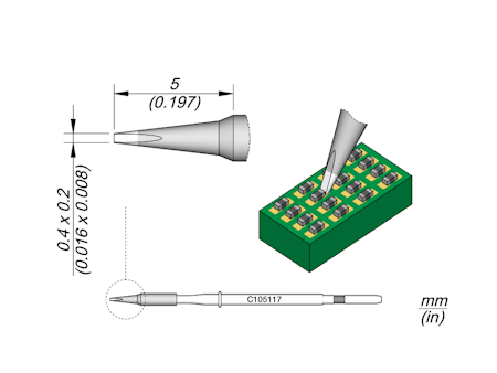 Chisel Cartridge 0.4 x 0.2