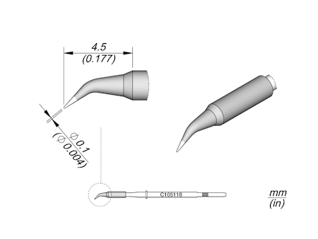 Conical Bent Cartridge Ø 0.1