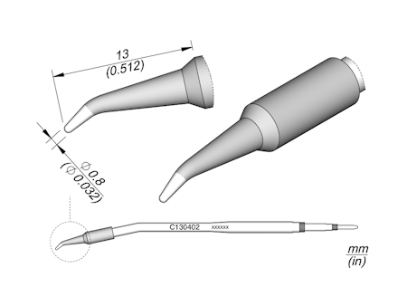 Conical Bent Cartridge Ø 0.8
