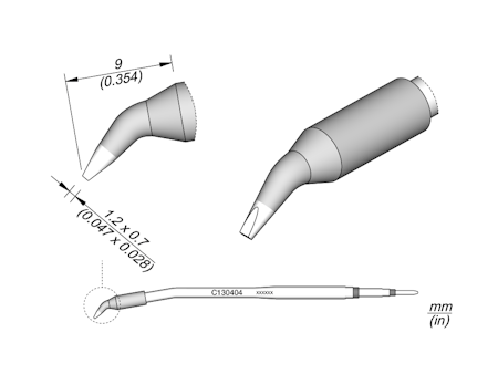 Chisel Bent Cartridge 1.2 x 0.7