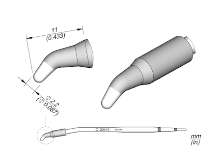 Conical Bent Cartridge Ø 2.2