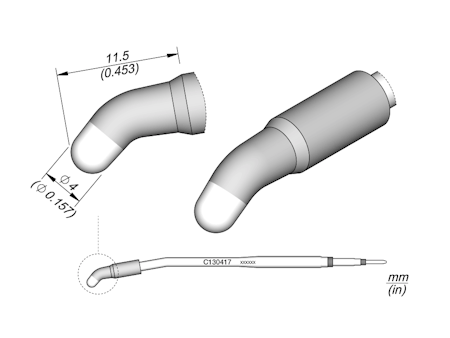 Conical Bent Cartridge Ø 4