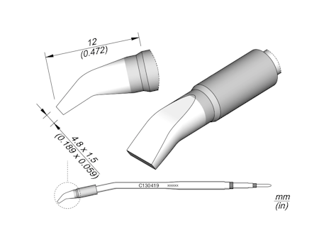 Chisel Bent Cartridge 4.8 x 1.5