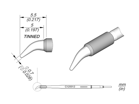 Conical Bent Cartridge Ø 0.7