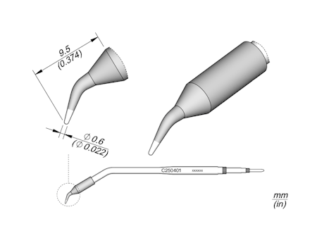 Conical Bent Cartridge Ø 0.6
