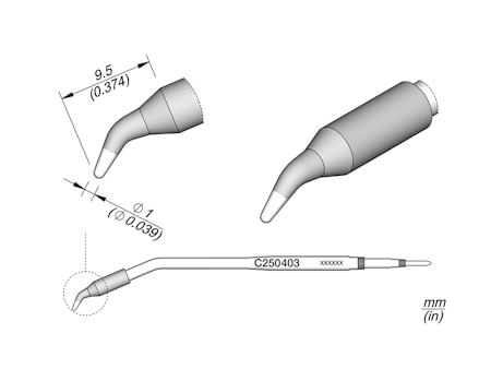 Conical Bent Cartridge Ø 1